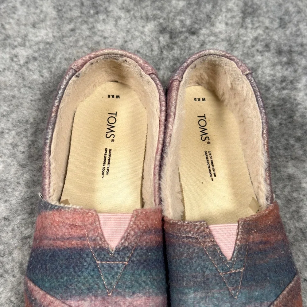 TOMS Womens Alpargata Faux Shearling Lined Slip On Shoes Multi Color Size 8.5